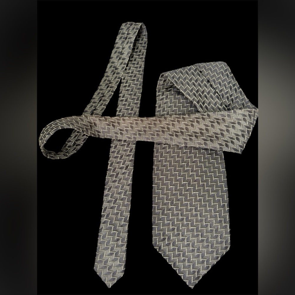 Extrema By Zanetti 100% Silk Geometric Tie Made In Italy Brown Gold